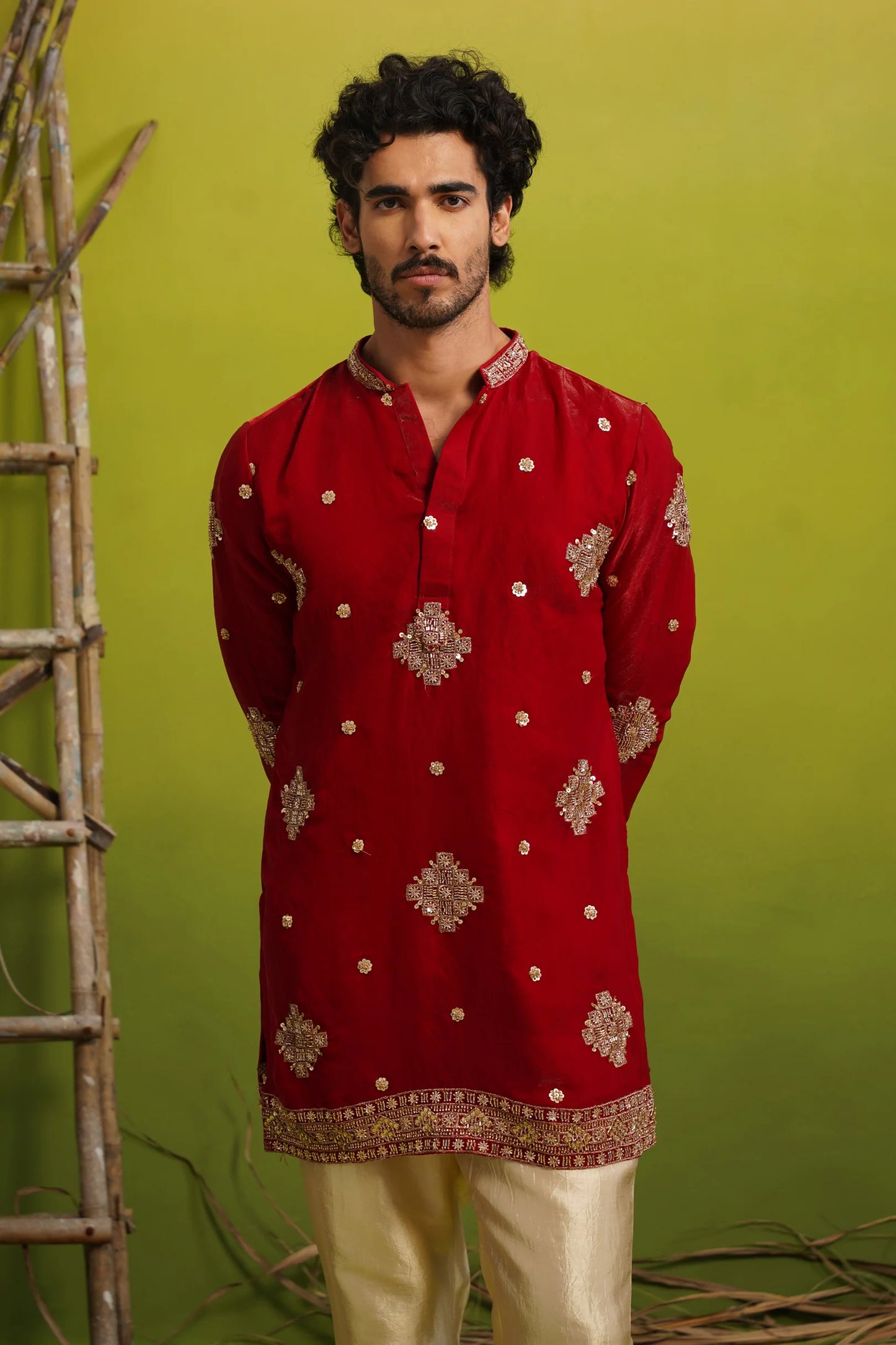 FIZA RED SHORT KURTA SET